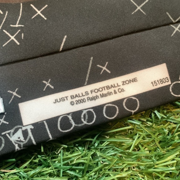 Y2K Ralph Marlin Vintage Football Pattern Men’s Dress Tie Super Bowl Party Coach - Picture 3 of 7